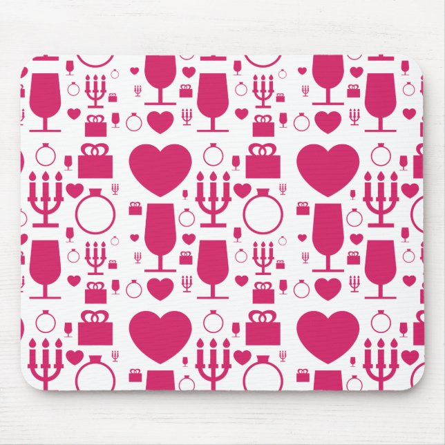 Valentines day elements patterns mouse pad (Front)