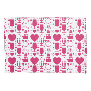Valentines day elements patterns pillowcase