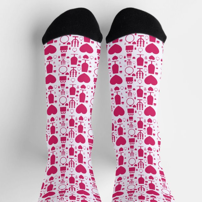 Valentines day elements patterns socks (Top)