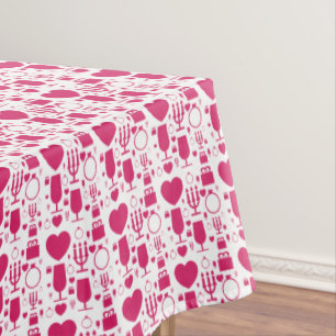 Valentines day elements patterns tablecloth