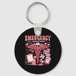 Valentines Day Emergency Room Nurse Kat Women's Bl Keychain