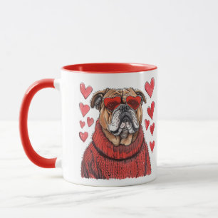 Valentines Day English Bulldog Mug