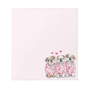 Valentines Day English Bulldog Notepad