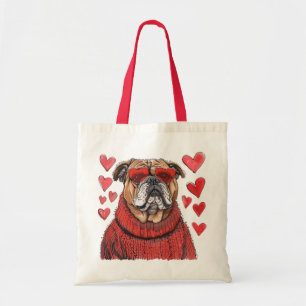 Valentines Day English Bulldog Tote Bag