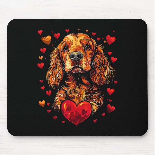 Valentine's Day Er Spaniel Artwork  Mouse Pad (Front)