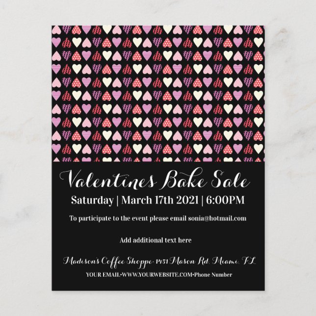 Valentines Day Event Party Bake Sale Charity Event Flyer (Front)