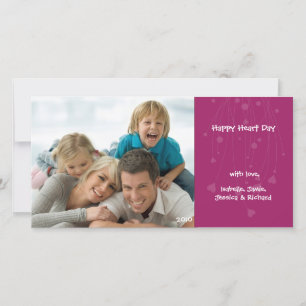 Valentine's Day Family Love Pink Photo Card