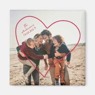 Valentine's Day Family Photo Heart Magnet