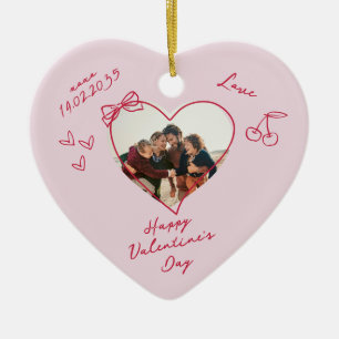 Valentine's Day Family Photo Heart Ornament