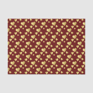 Valentine's Day Faux Gold Foil Hearts Pattern Tissue Paper