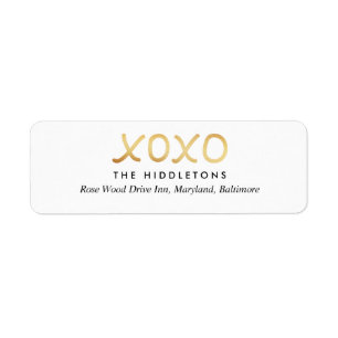 Valentines Day Faux Gold Foil XOXO Typography