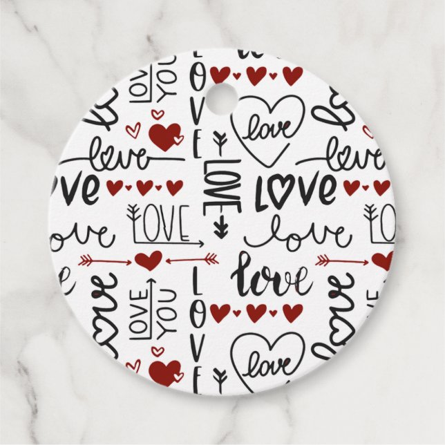 Valentines Day Favour Tags (Front)