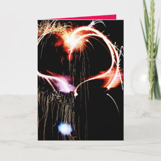 Valentine's Day fireworks Holiday Card