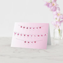 Valentine's Day Flags - Folded Greeting Card