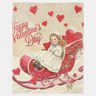 Valentine's day fleece blanket
