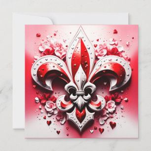 Valentine's Day Fleur De Lis Invitation