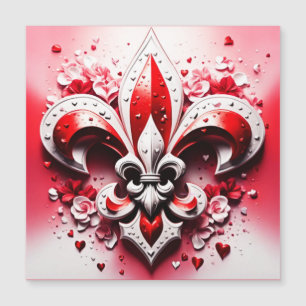 Valentine's Day Fleur De Lis Magnetic Invitation