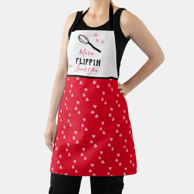 Valentines Day Flippin Loves You Hearts Baking  Apron (Insitu)