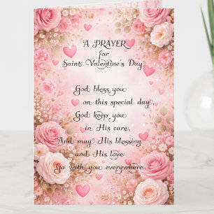 Valentines Day Floral Friendship Christian Holiday Card