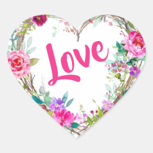 Valentine's Day floral Heart Sticker