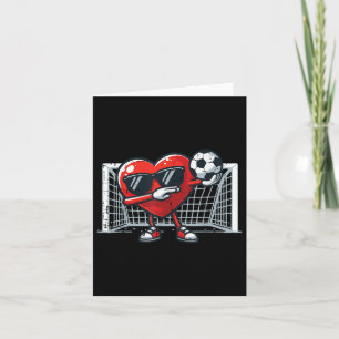 Valentines Day Football Heart Dab Soccer Men Boys Card