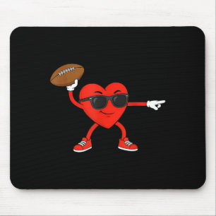Valentine's Day Football Heart Playing Artwork Mouse Pad