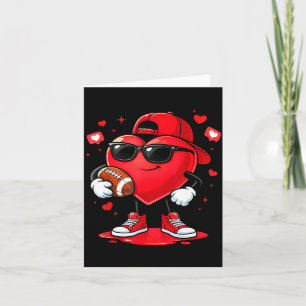 Valentines day football heart playing football boy card