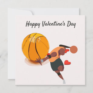 Valentine's Day for Basketball Player with love  Holiday Card