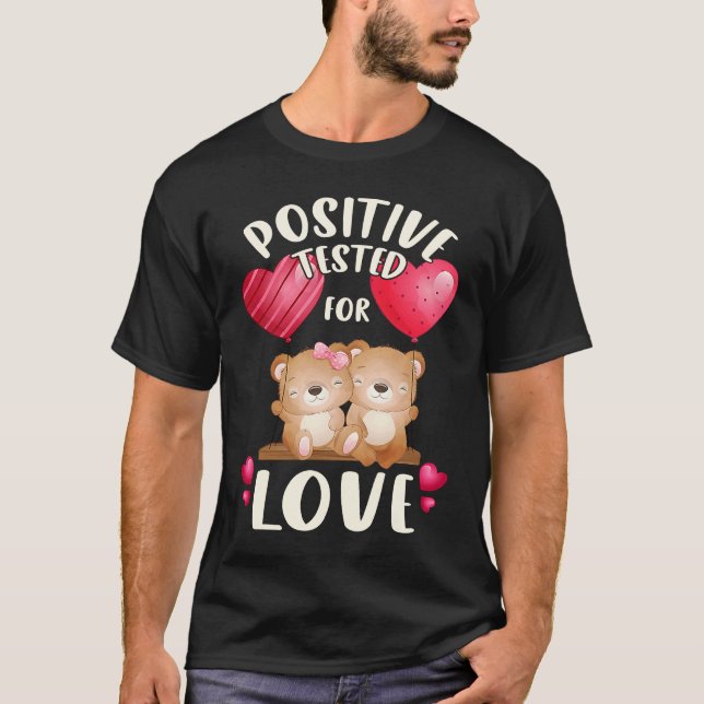 Valentine's day for couples bear couple on a swing T-Shirt (Front)