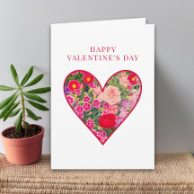 Valentine's Day for Wife - Pink Floral Heart Love