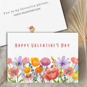 Valentine's Day for Wife - Pink Purple Flowers Card