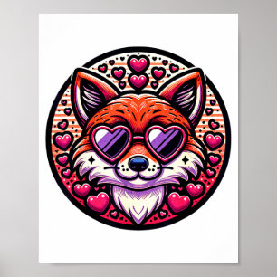Valentines Day Fox And Matching Couples Foxes  Poster