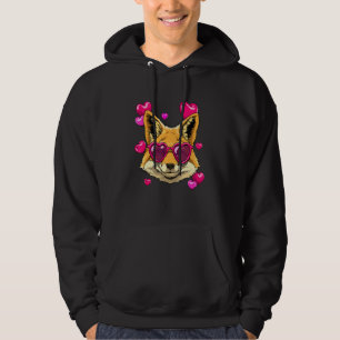 Valentines Day Fox Heart Love Day Couples Fox  Hun Hoodie