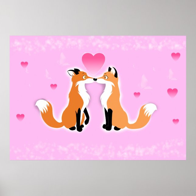 Valentines Day Foxes Poster (Front)