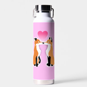 Valentine's Day Foxes Water Bottle