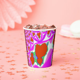 Valentine's Day Fractal Paper Cups