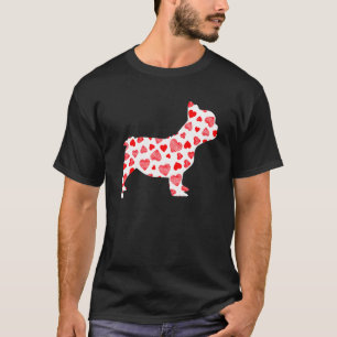 Valentines Day French Bulldog Dog Hearts Puppy Dog T-Shirt