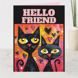 VALENTINE'S DAY FRIENDSHIP CUTE CAT Greeting Card