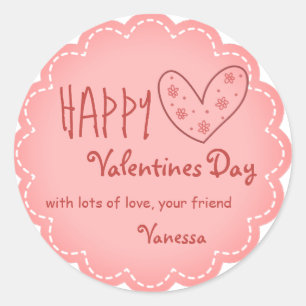 Valentines day friendship personalized sticker