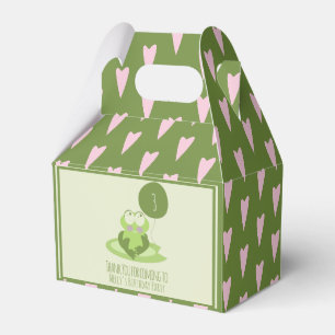 Valentines Day Frog Birthday Green Thank You Favor Box