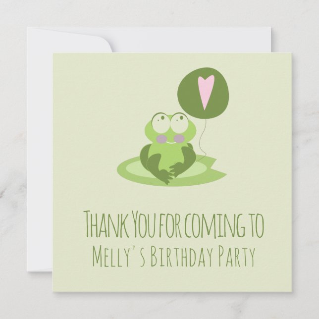 Valentines Day  Frog Birthday Thank You (Front)