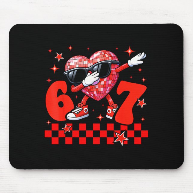 Valentines day funny 67 dab disco heart meme boys mouse pad (Front)