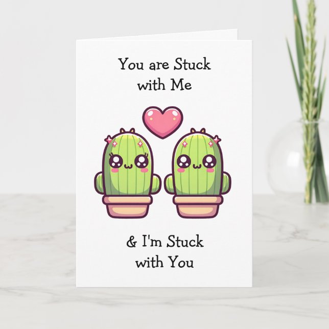 Valentine's Day | Funny Cacti Puns Love Card (Front)