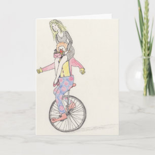 Valentines Day Funny Clown Romance Cartoon Art Card