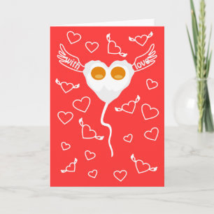 Valentine's day funny heart with eggs Custom  Card