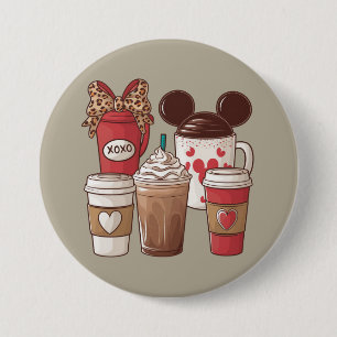 Valentine's Day Funny Latte Coffee Lover  3 Inch Round Button