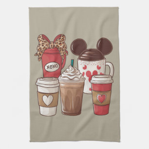 Valentine's Day Funny Latte Coffee Lover Kitchen Towel