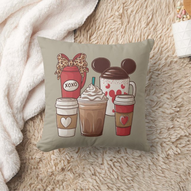 Valentine's Day Funny Latte Coffee Lover  Throw Pillow (Blanket)