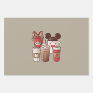 Valentine's Day Funny Latte Coffee Lover Wrapping Paper Sheet
