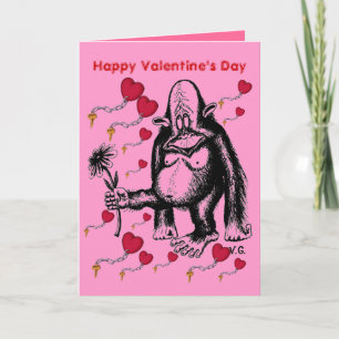 Valentine's day funny monkey card